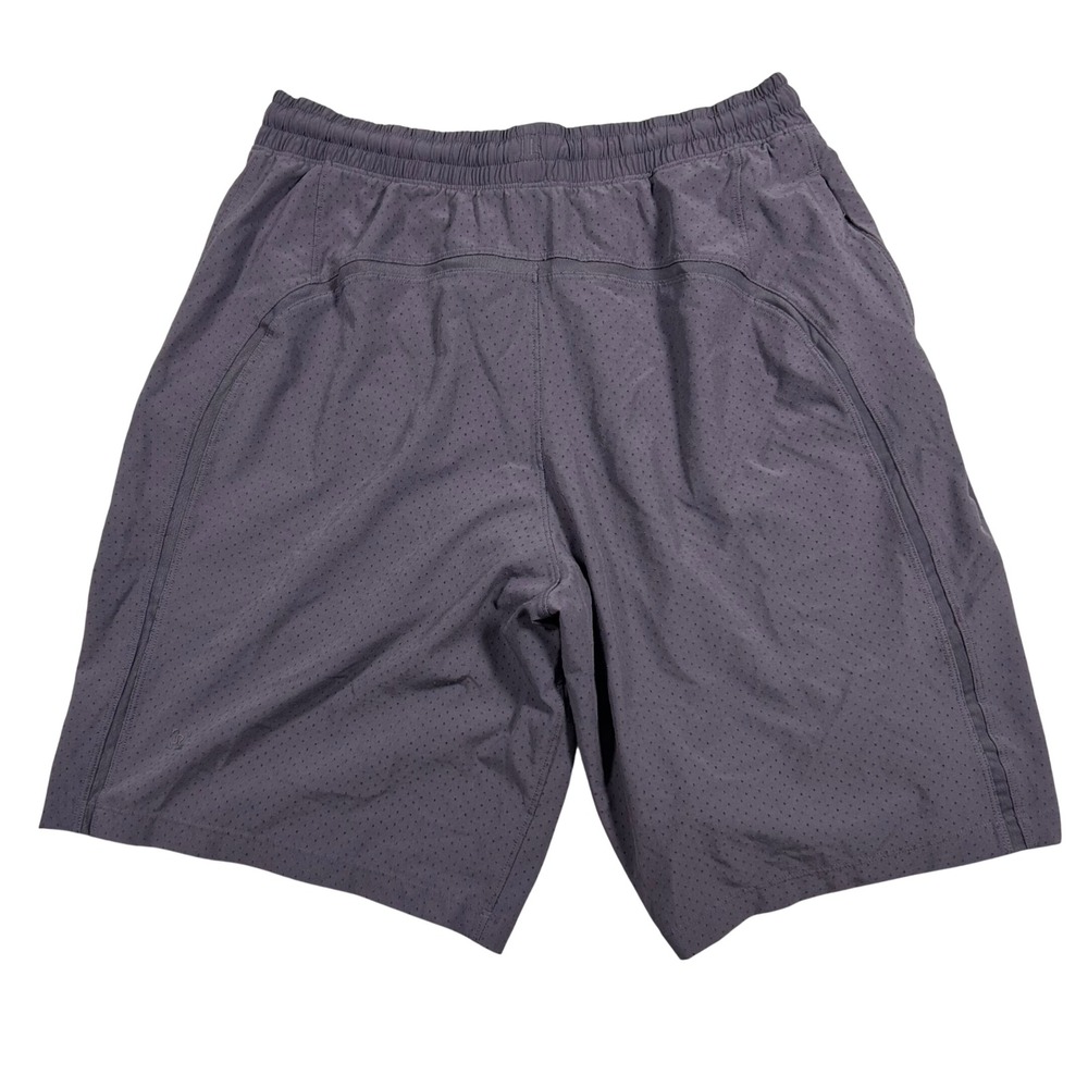 Lululemon Shorts Mens Medium Purple Perforated Lined Athletic Training LM7ADYS - Picture 2 of 7